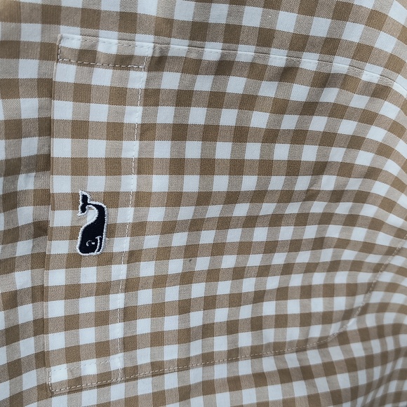 Vineyard Vines Brown & White Check Tucker Shirt Classic Fit Size M EUC - Picture 5 of 8